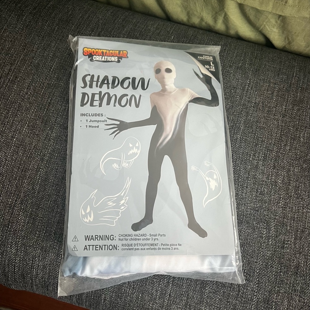 Shadow Demon Kids Costume - Black and White 10-12 L